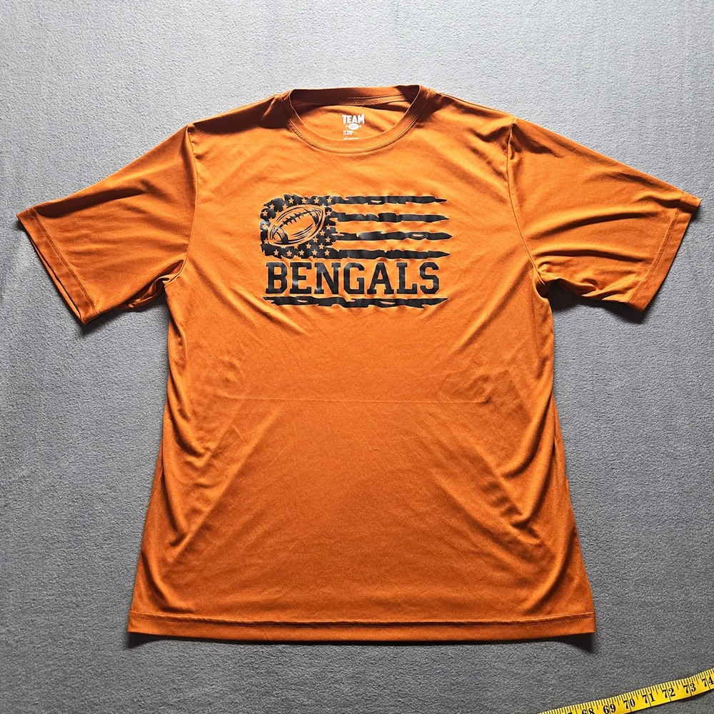 Team 365 Bengals Performance T-Shirt Adult Large‎ Orange Football Graphic Tee